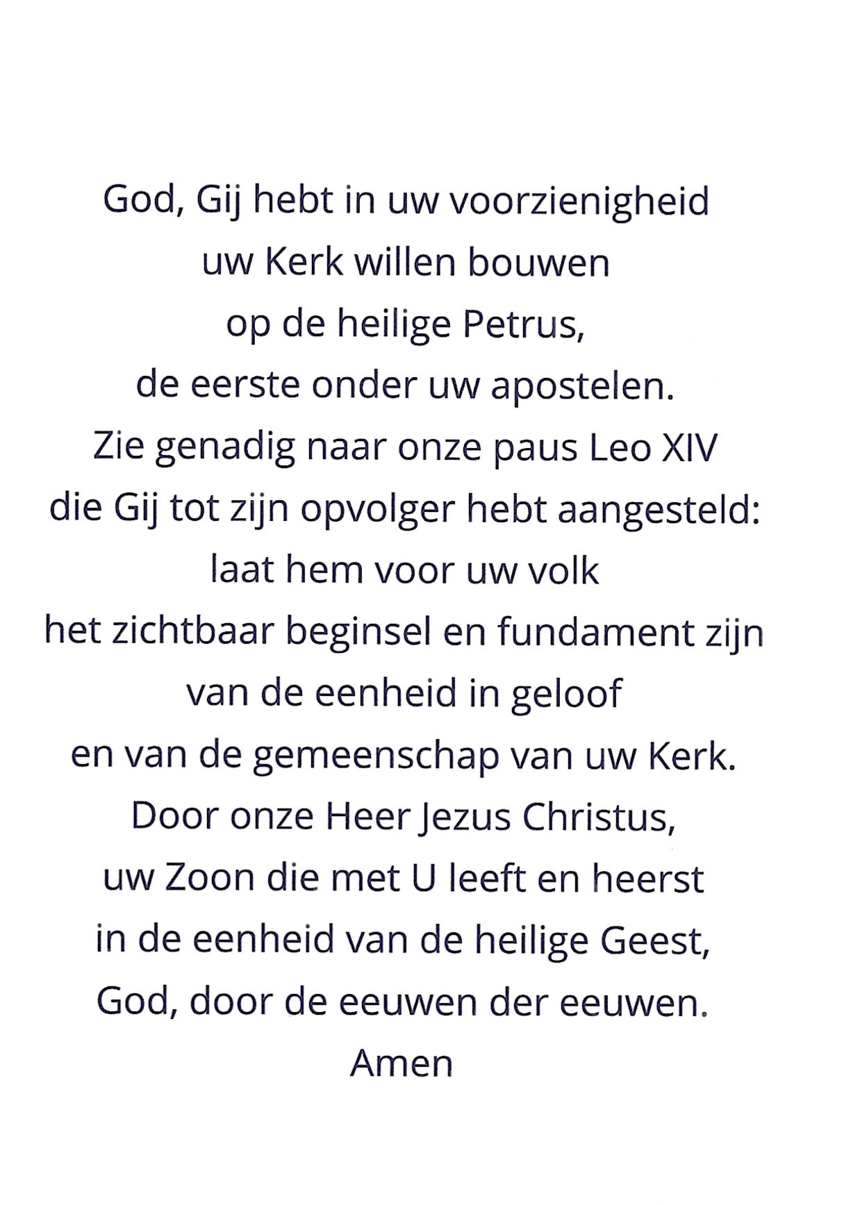 Binnenkant rechts Paus Leo XIV